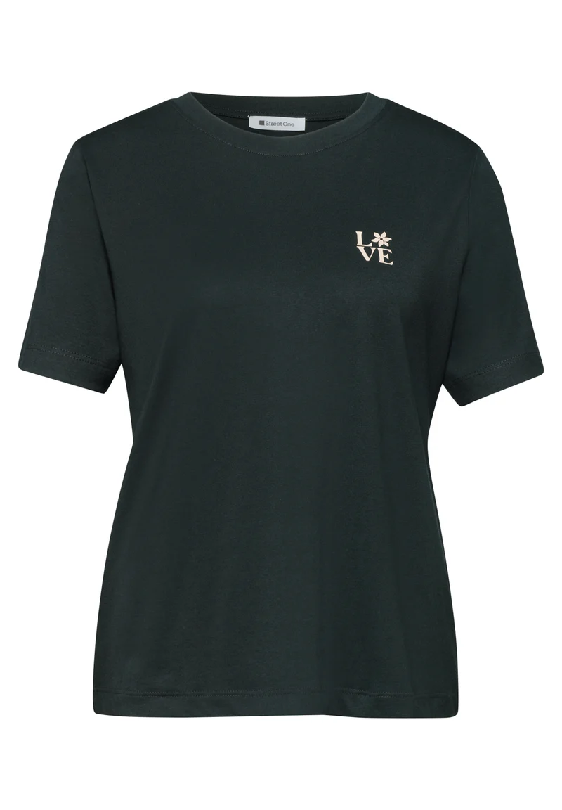 T-Shirt mit Rundhals und Printdetail