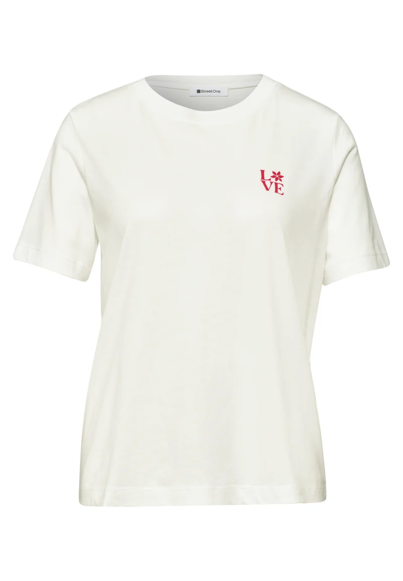 T-Shirt mit Rundhals und Printdetail