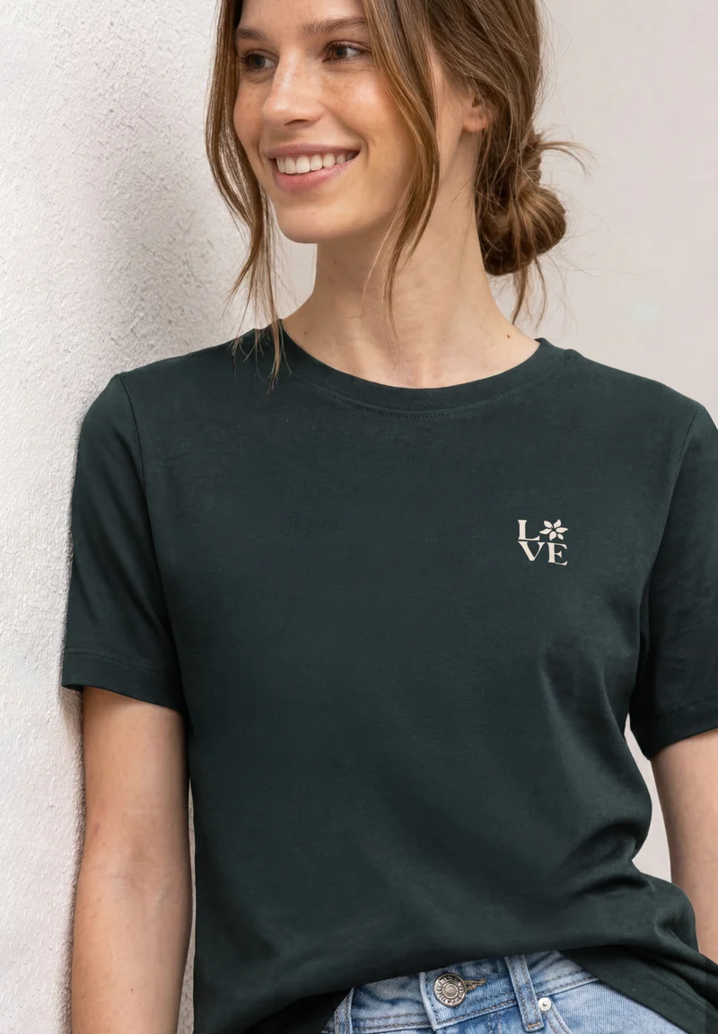 T-Shirt mit Rundhals und Printdetail