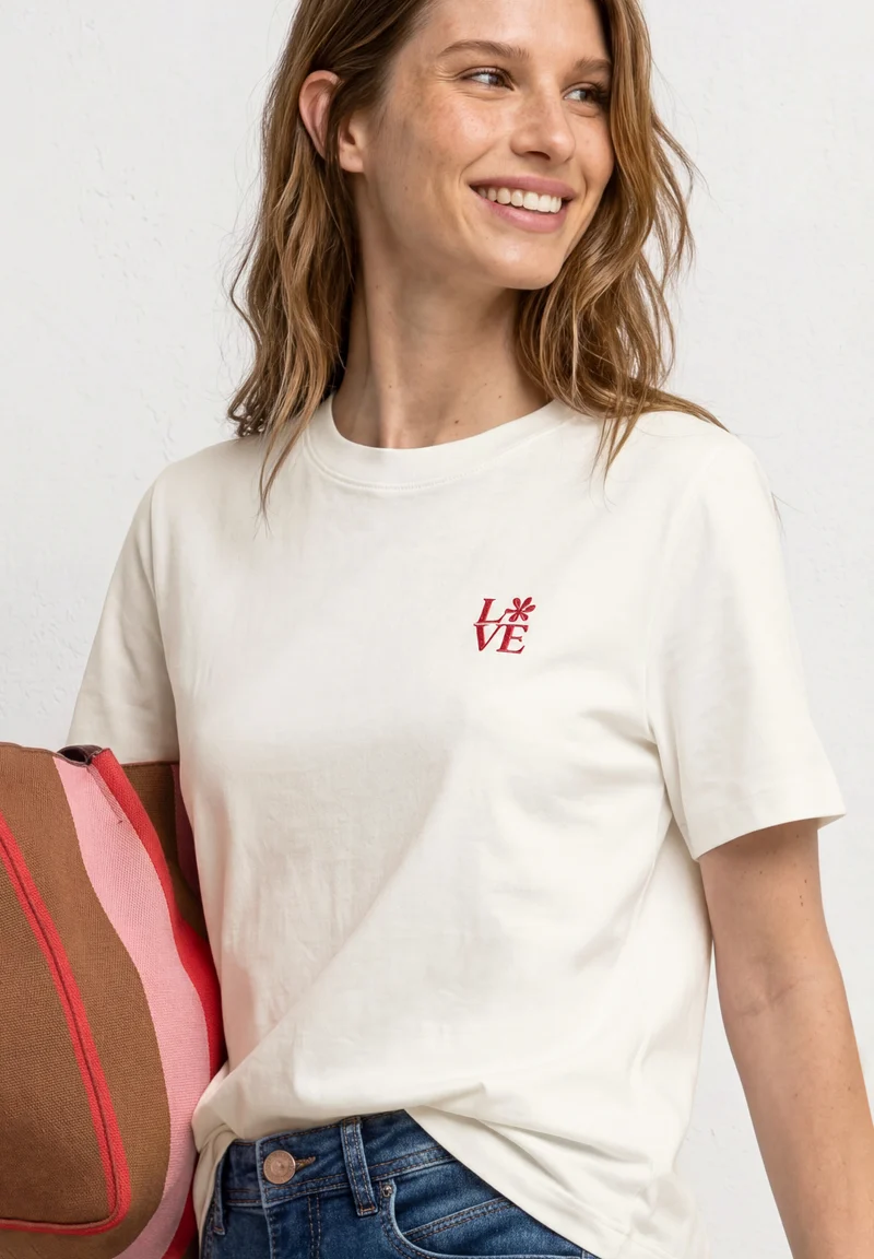 T-Shirt mit Rundhals und Printdetail