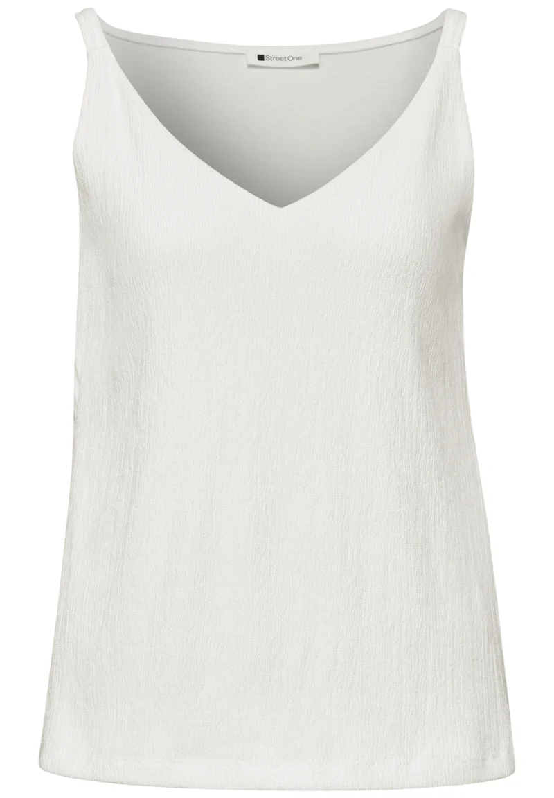 Top mit V-Neck und Strukturmix