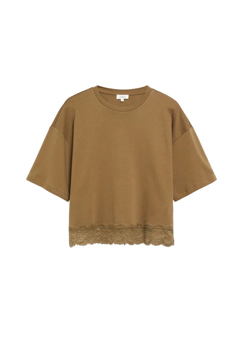 T-Shirt mit Spitzenkante