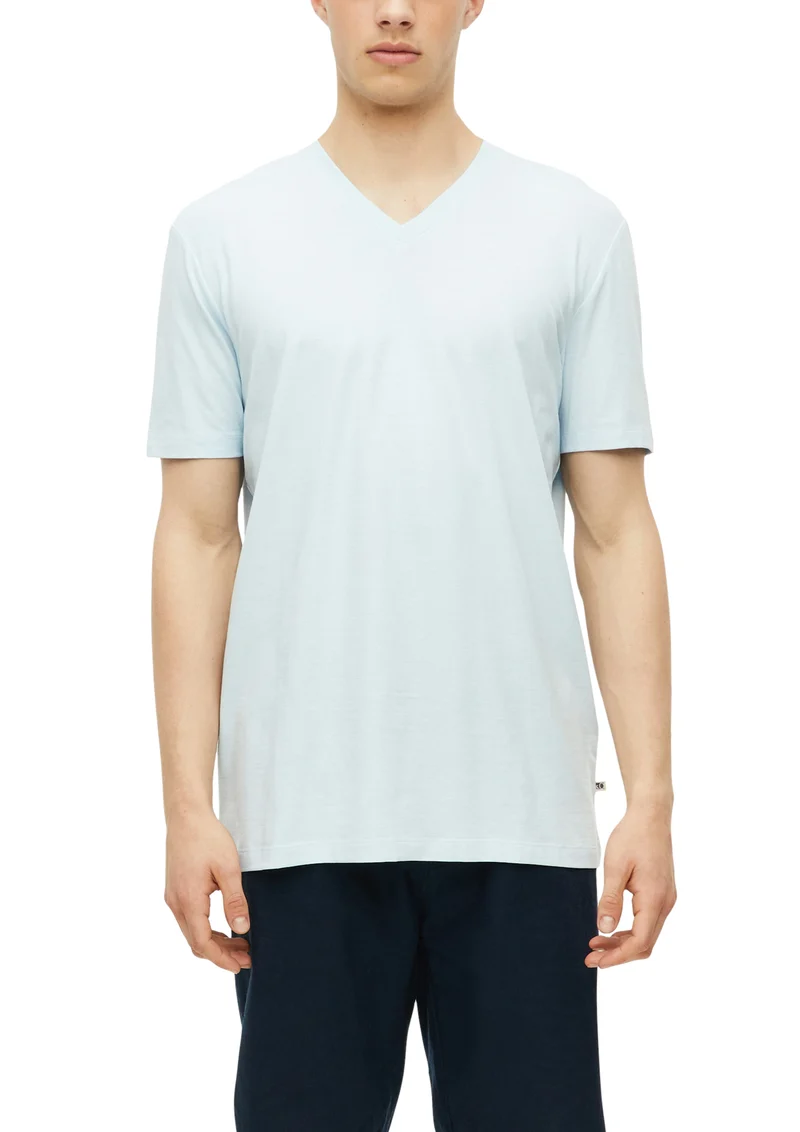 Meliertes T-Shirt mit V-Ausschnitt