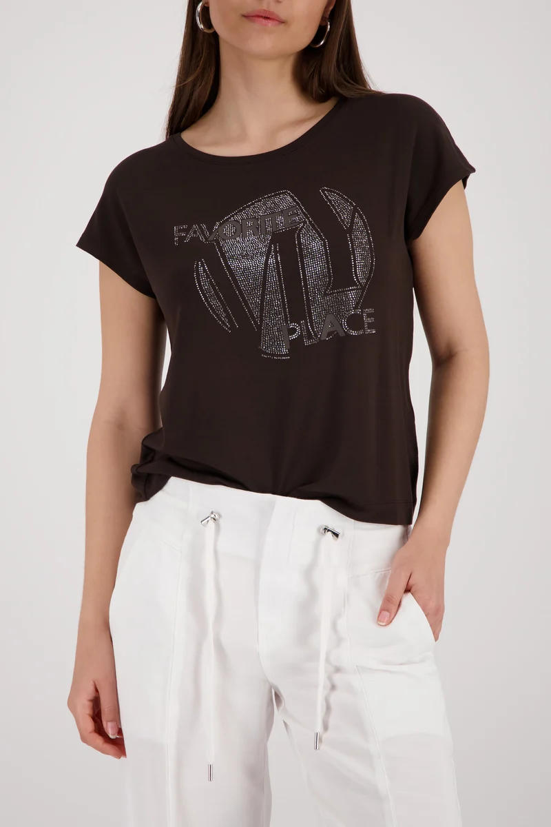 T-Shirt mit Strasssteinen