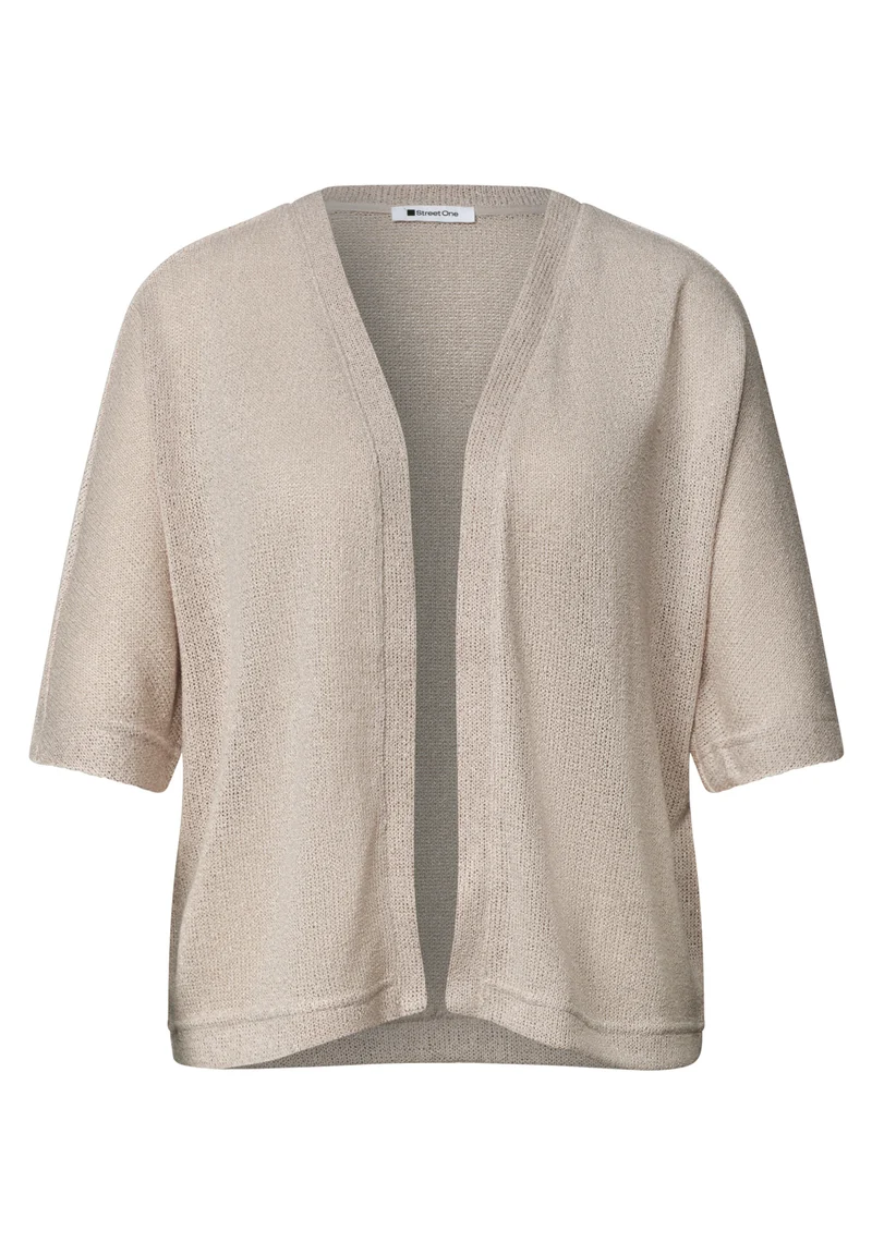 Kurzarm Jacke im Strick-Look mit Glitzer