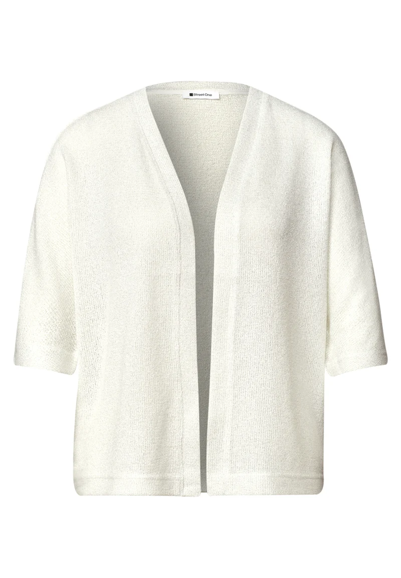 Kurzarm Jacke im Strick-Look mit Glitzer