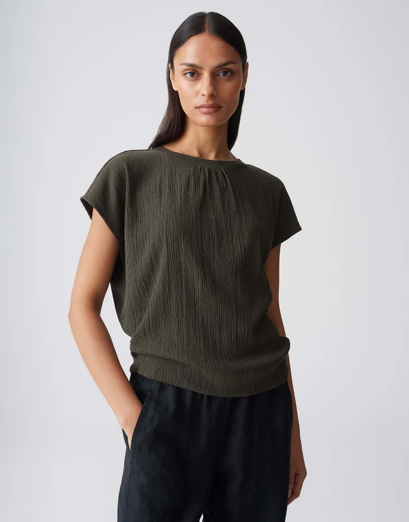 SALTI Jerseyshirt mit Crinkle Effekt
