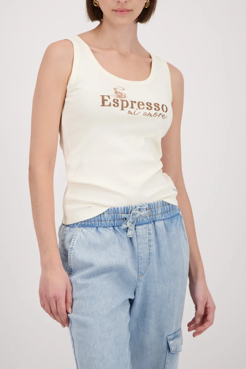 Top mit Espresso-Print