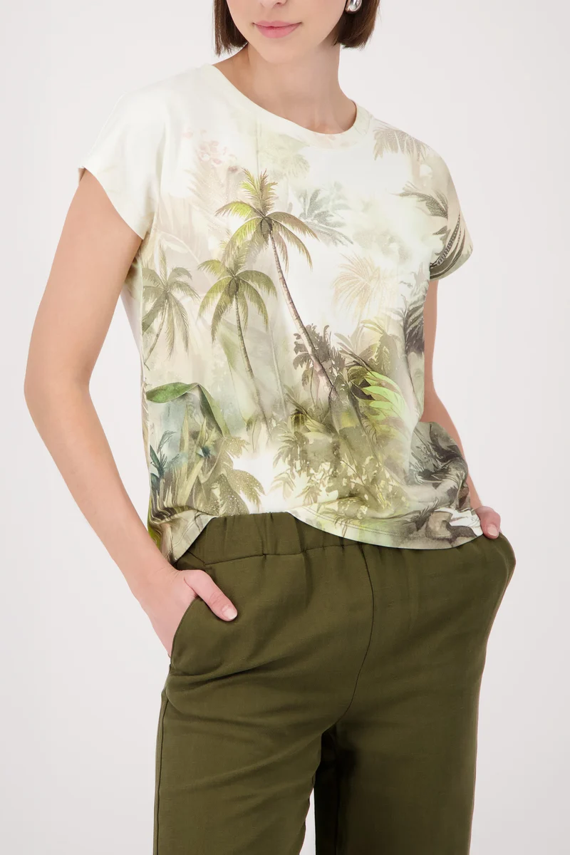 T-Shirt mit tropischen Print