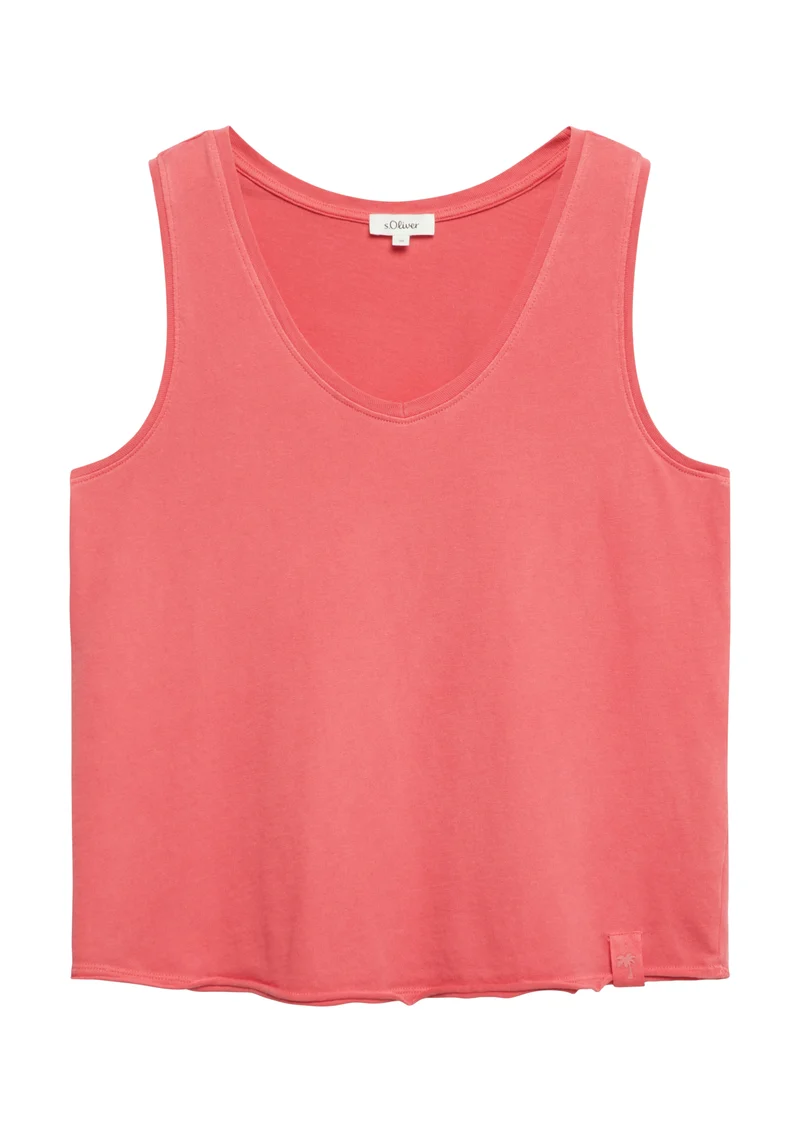 Top mit Garment Dye und offenen Kanten
