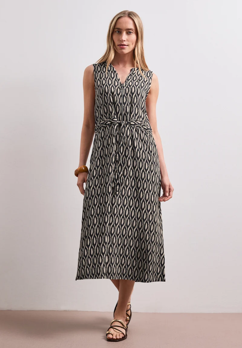 Midi-Kleid mit Split Neck und Zipper