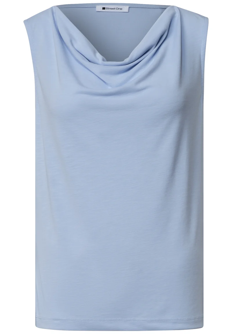 Silk-Look Top mit Wasserfall-Ausschnitt