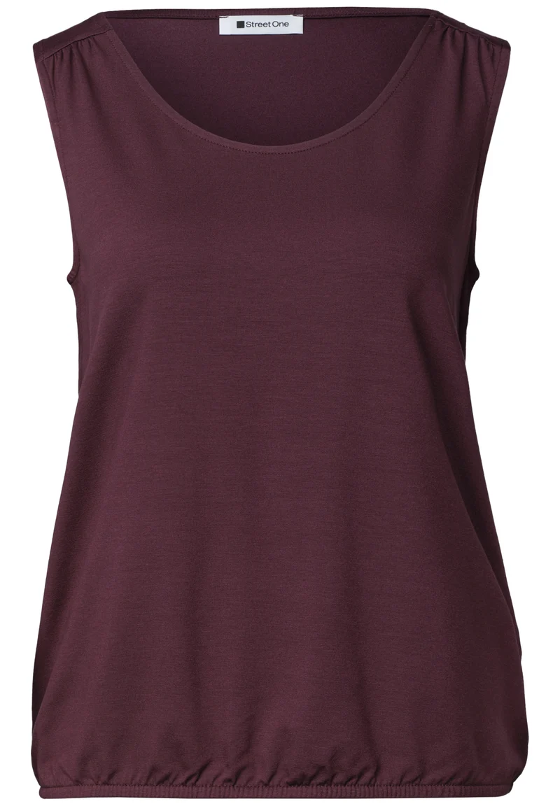 Top aus Jersey mit Elastiksaum