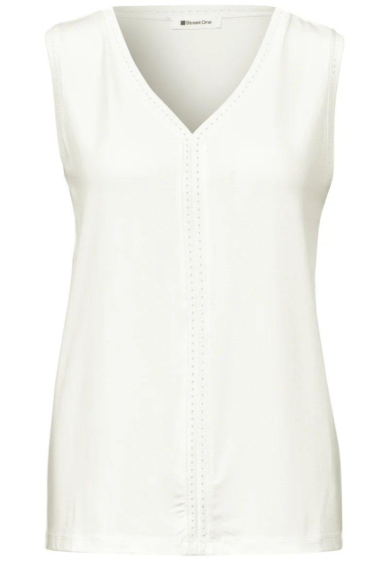 Top mit V-Neck und Crochet-Tape
