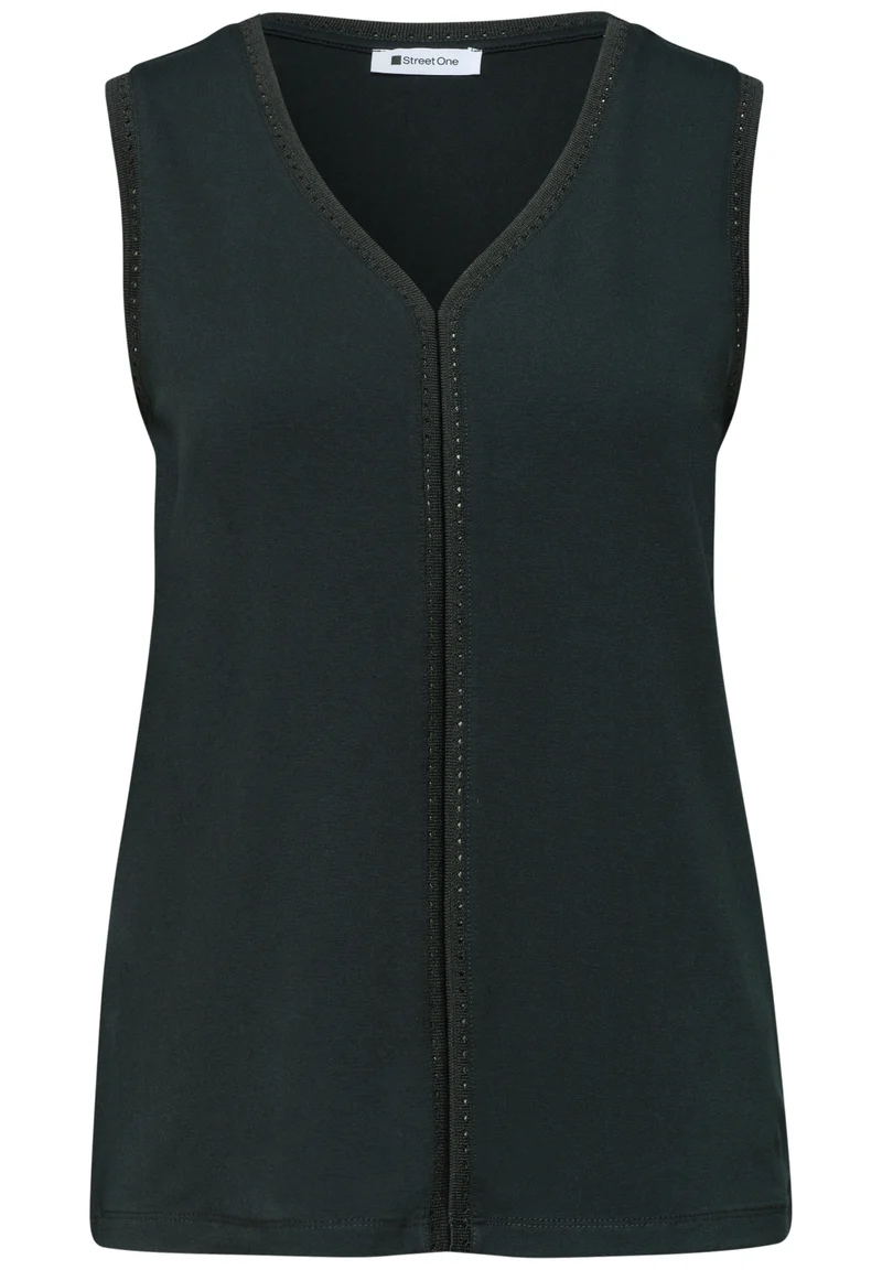 Top mit V-Neck und Crochet-Tape