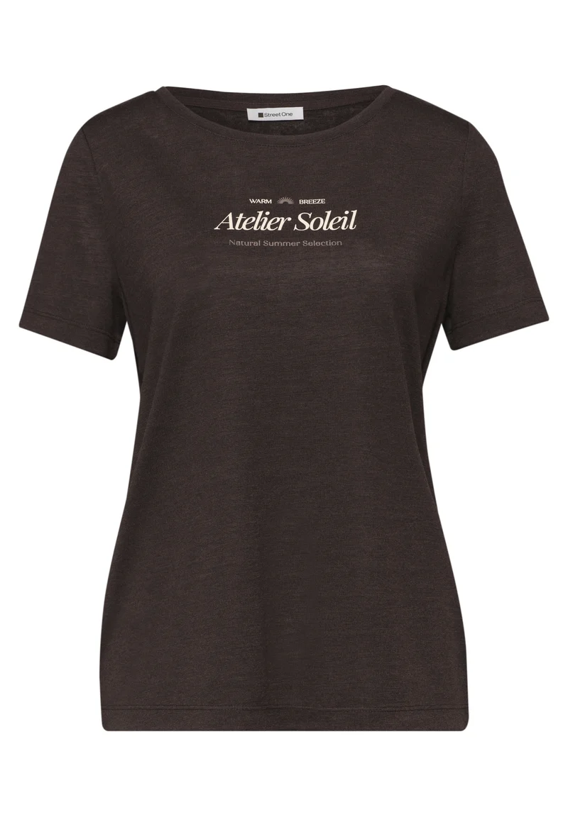 T-Shirt mit Rundhals und Wording