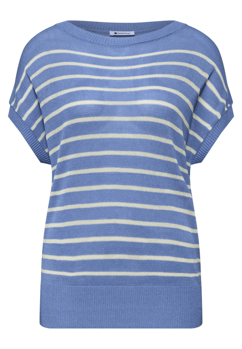 Pullover mit Boatneck und Streifen