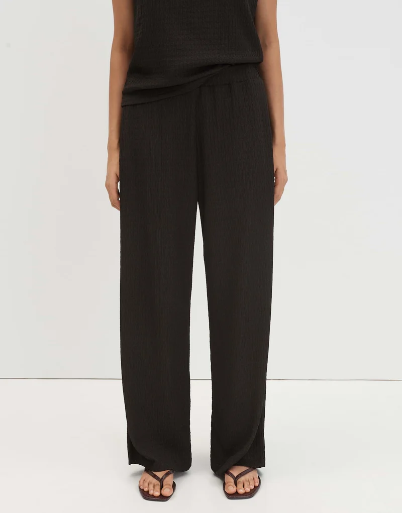 "CHARLIE WIDE TEXTURE" Wide Leg Hose