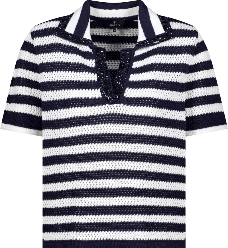 Ajour-Polo-Pullover