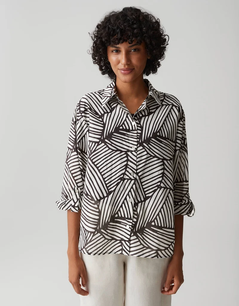 FELORA BOTANICAL Hemdbluse mit Print