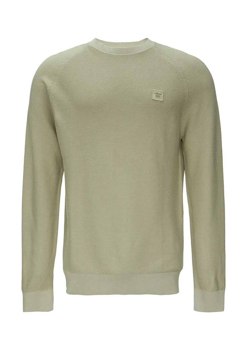 Strickpullover mit Label-Patch