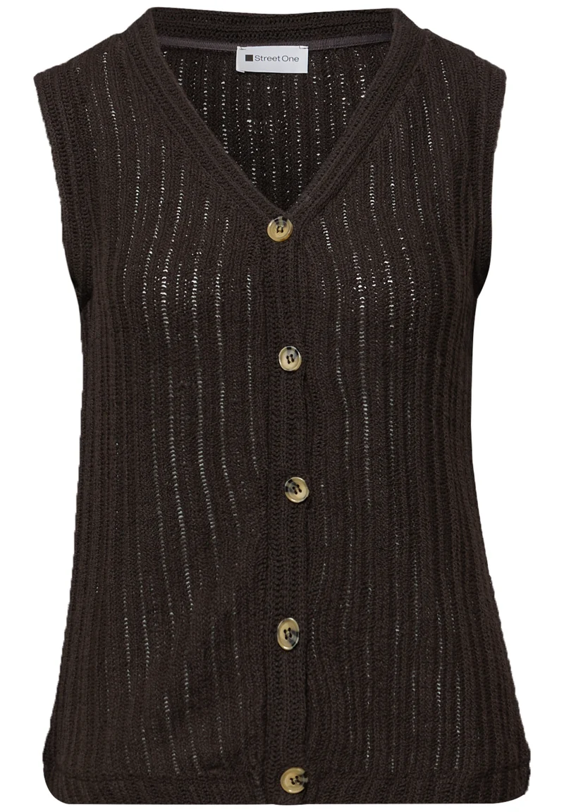 Weste mit V-Neck und Knopfleiste