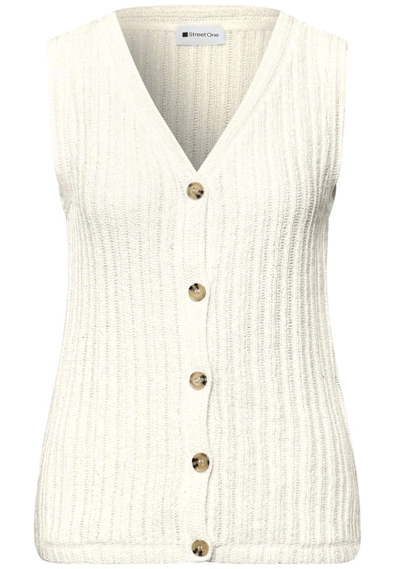 Weste mit V-Neck und Knopfleiste