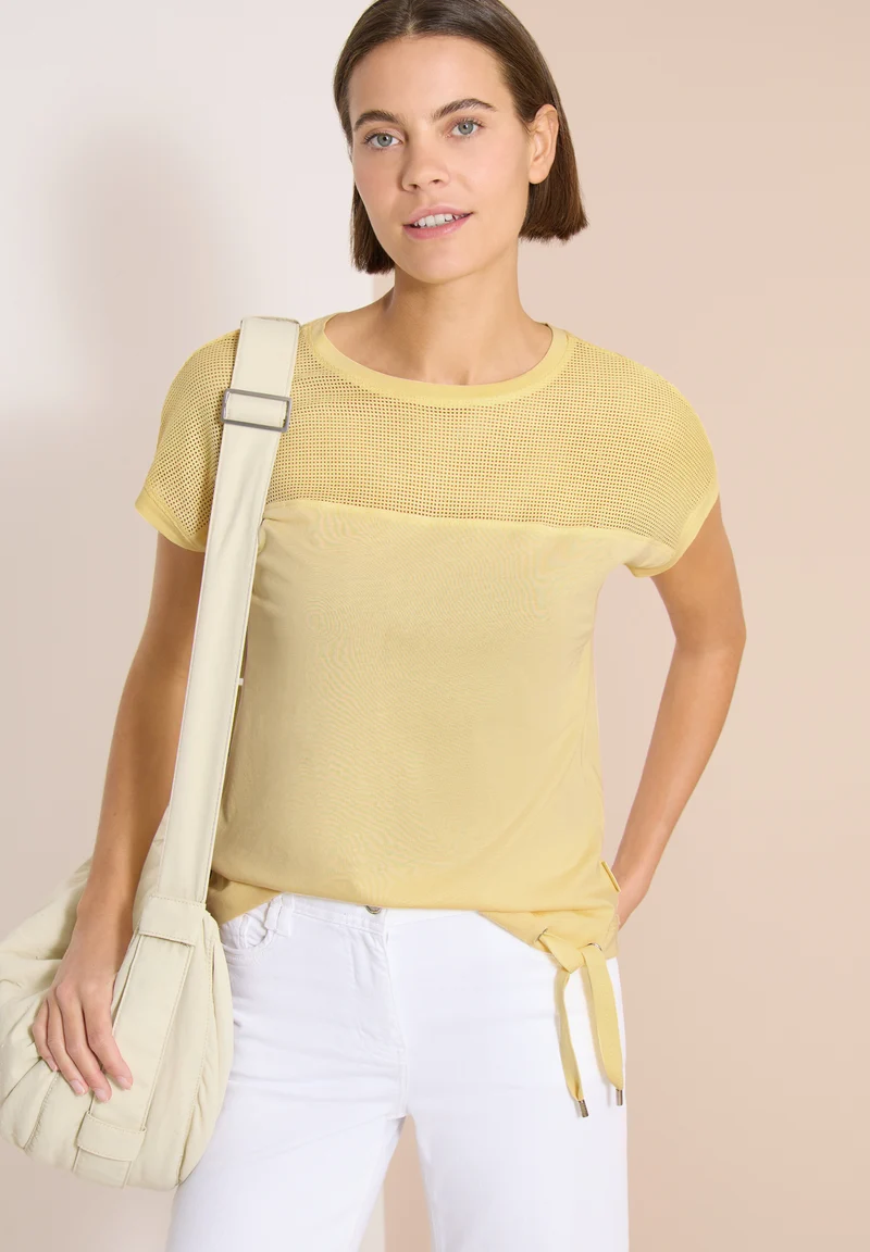 T-Shirt mit Mesh-Einsatz