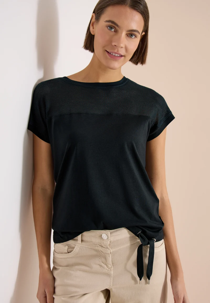 T-Shirt mit Mesh-Einsatz