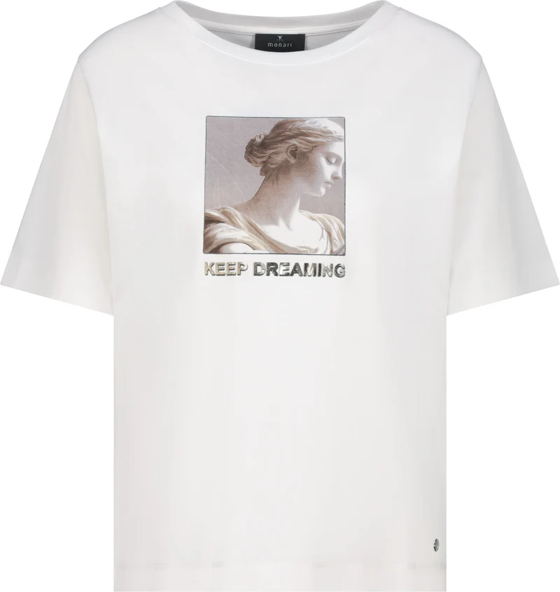 T-Shirt mit Statue-Print