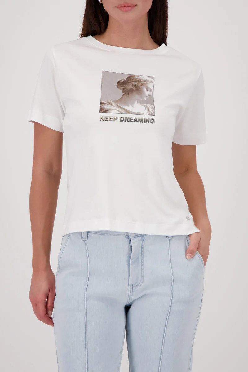 T-Shirt mit Statue-Print