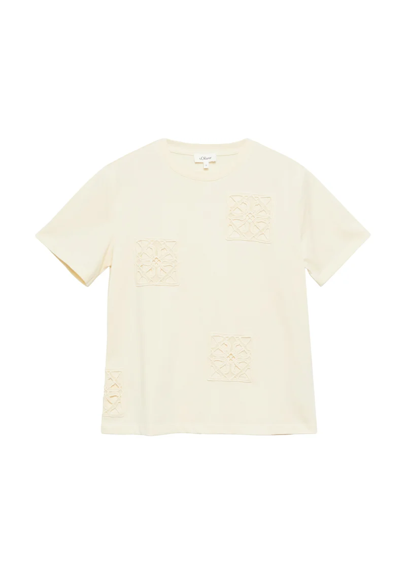 T-Shirt mit Spitzenapplikationen