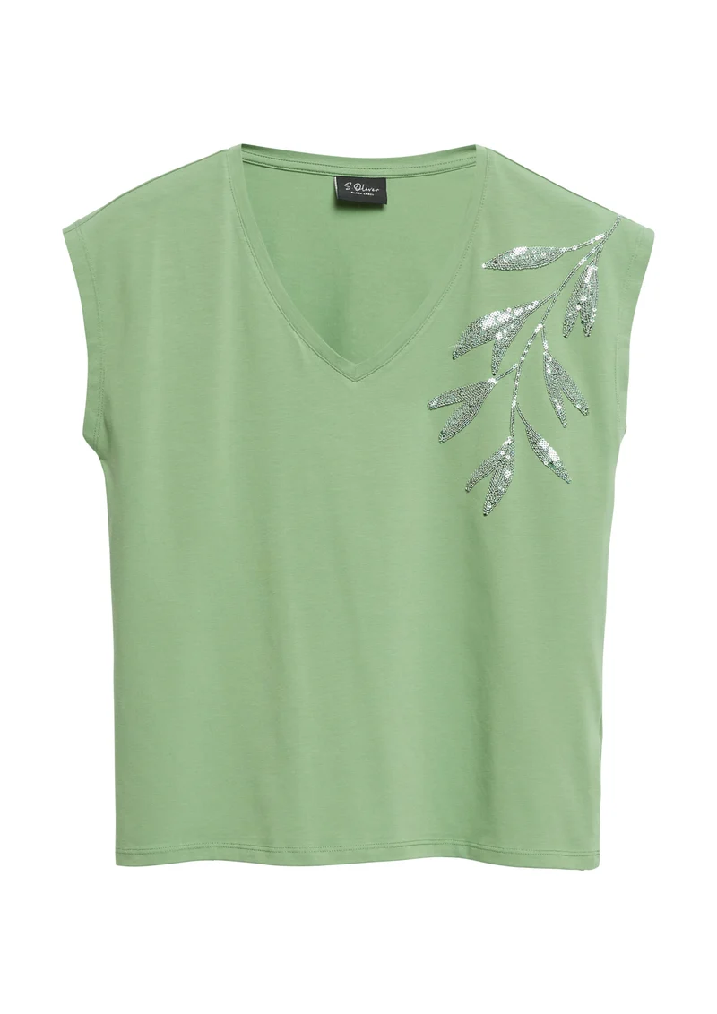 Jersey-Shirt mit Stickerei
