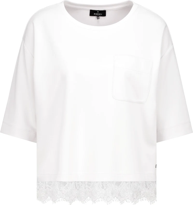 T-Shirt mit Spitzenborte