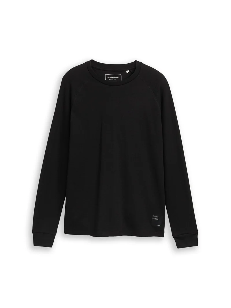 Langarmshirt mit Waffelstruktur