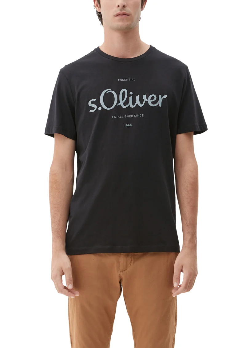 T-Shirt mit Label-Print