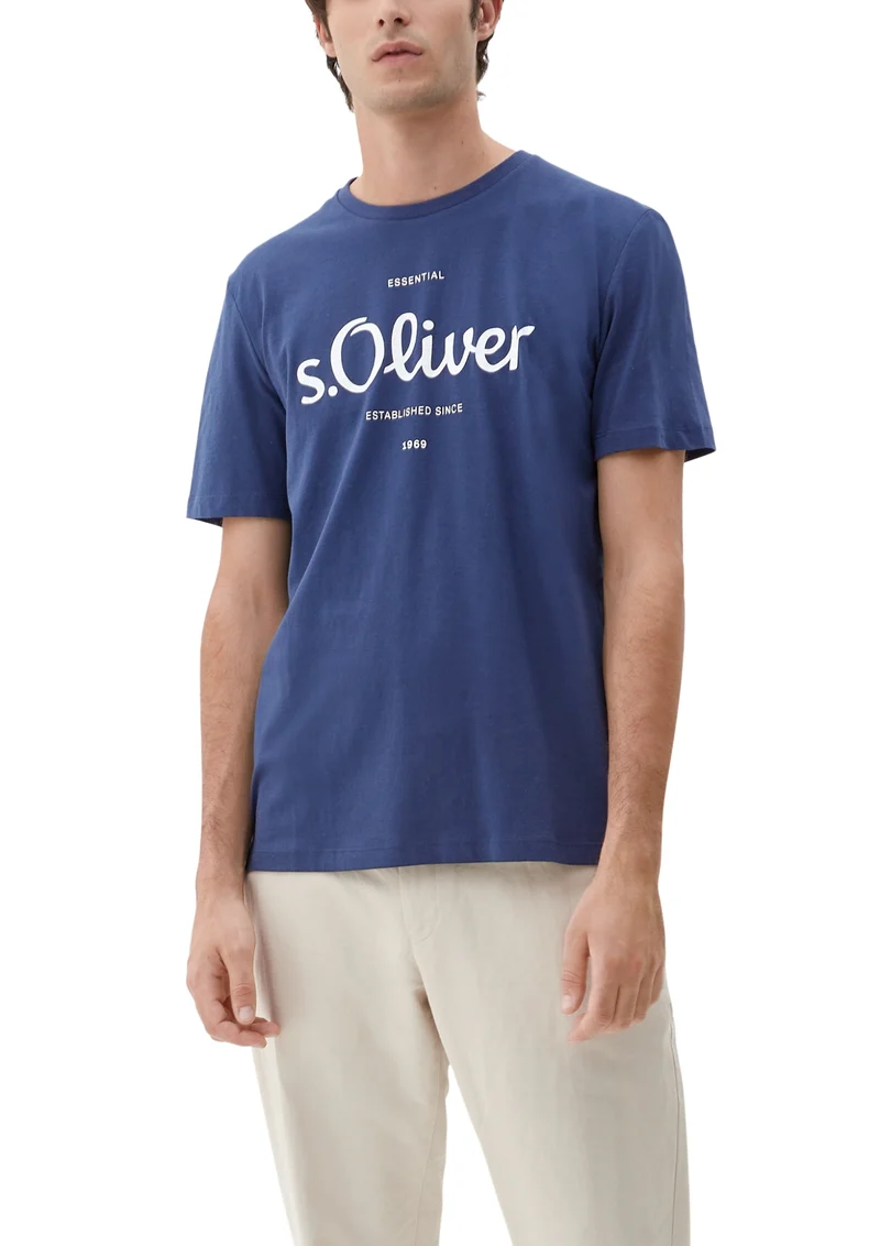 T-Shirt mit Label-Print