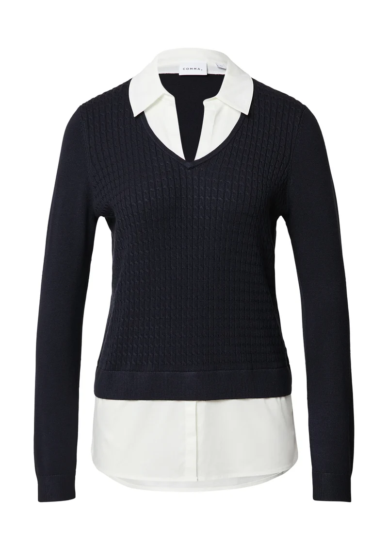 Strickpullover in Layering-Optik