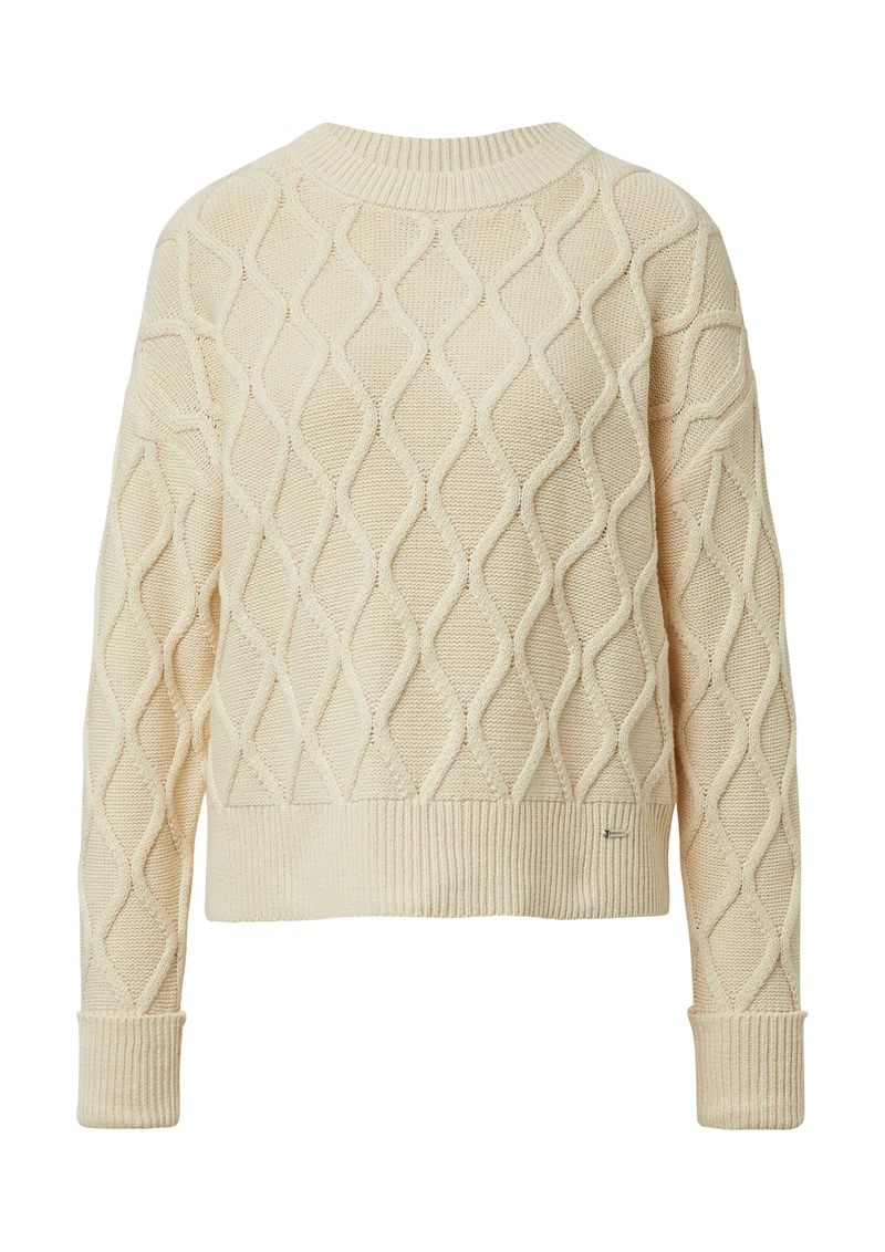 Strickpullover mit Zopfmuster
