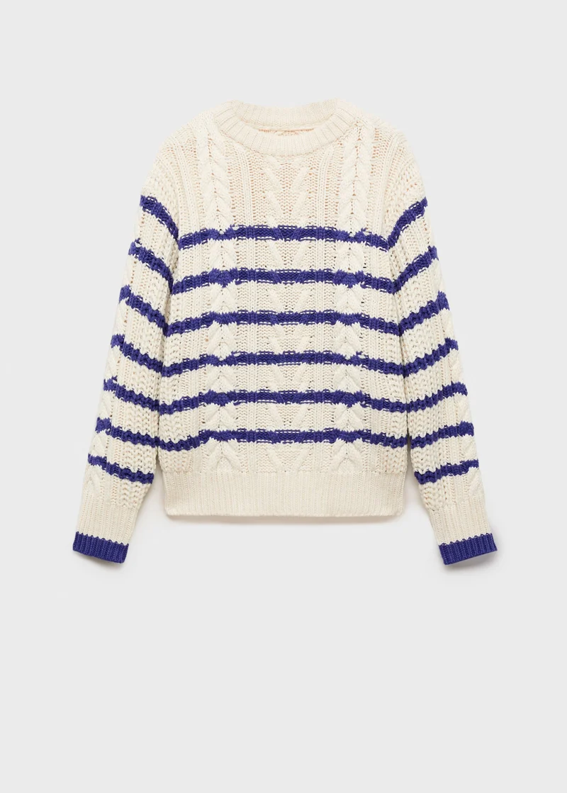 Zopfmuster-Pullover