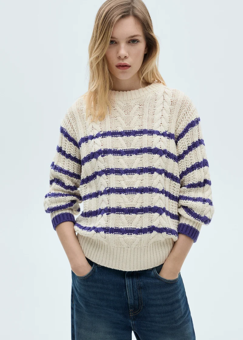 Zopfmuster-Pullover