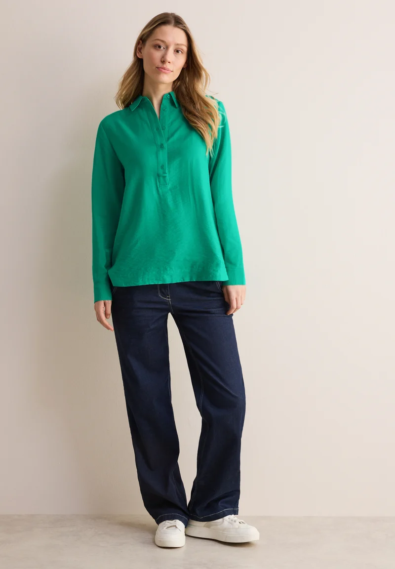 Bluse in Unifarbe