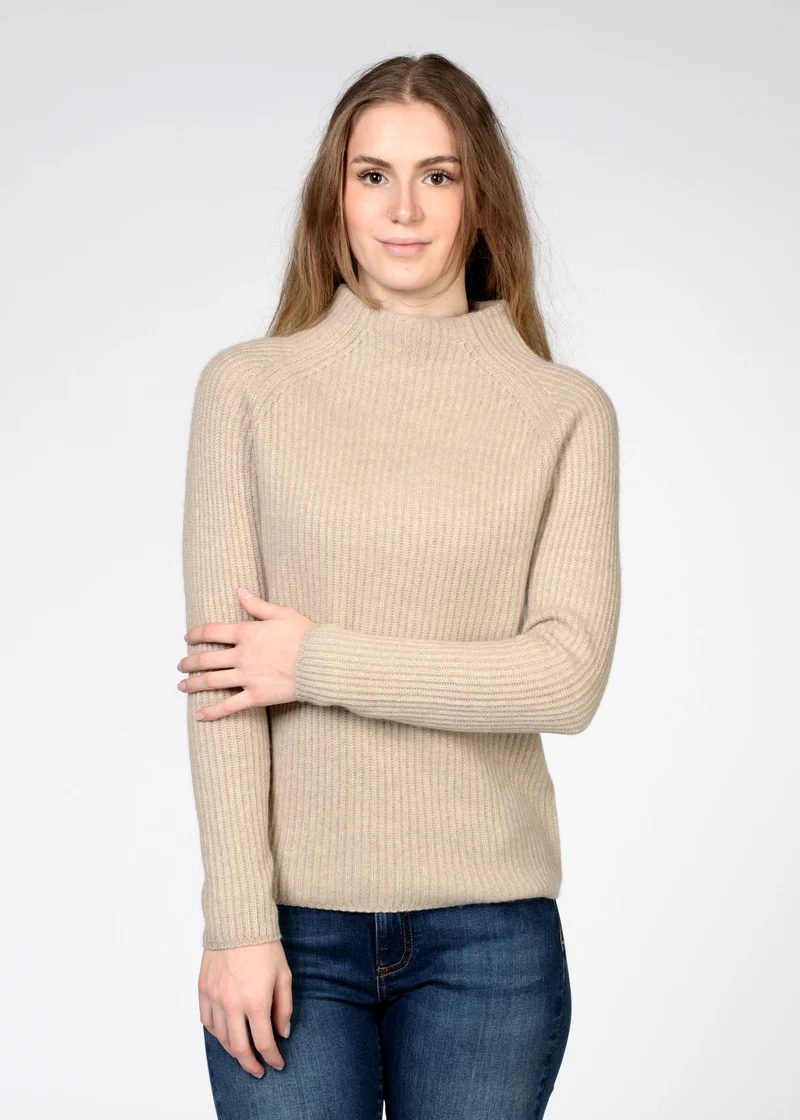 Kaschmir-Pullover mit Stehbund