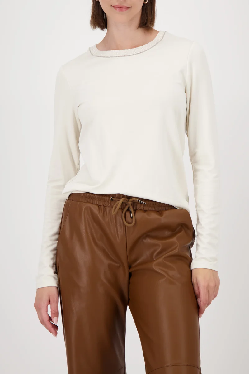 Langarmshirt mit Strickkragen
