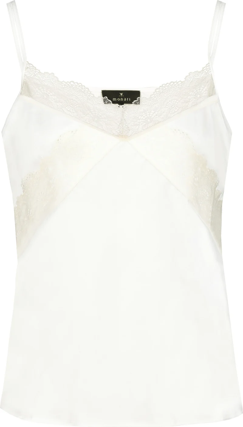 Satin Top mit Spitze