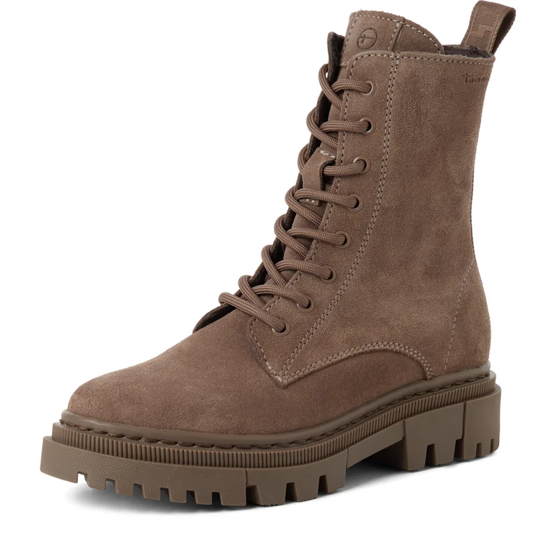 Stiefel aus Leder mit Schnürung und Reißverschluss