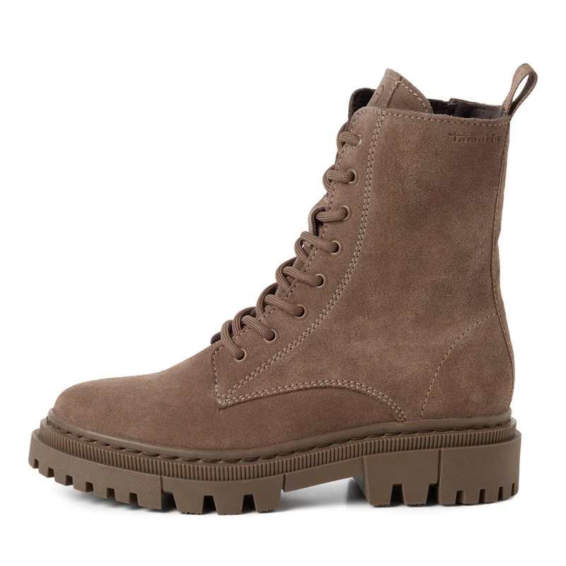 Stiefel aus Leder mit Schnürung und Reißverschluss