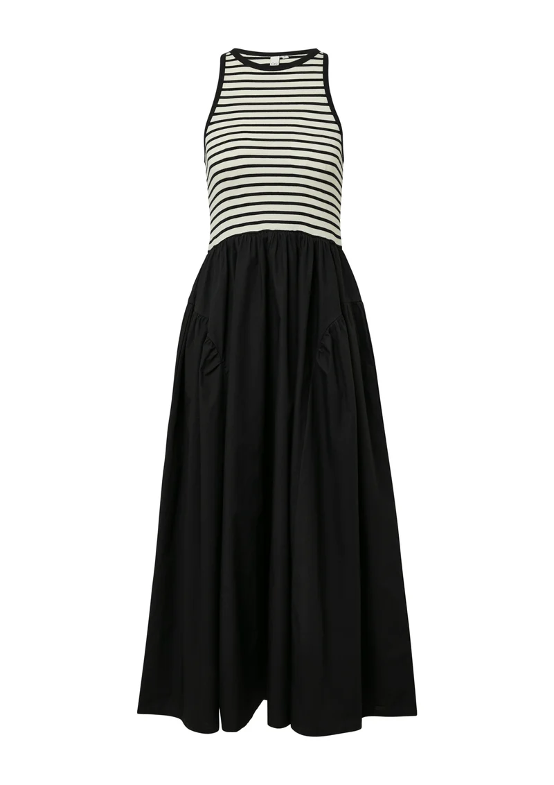 Tanktop-Kleid im Materialmix