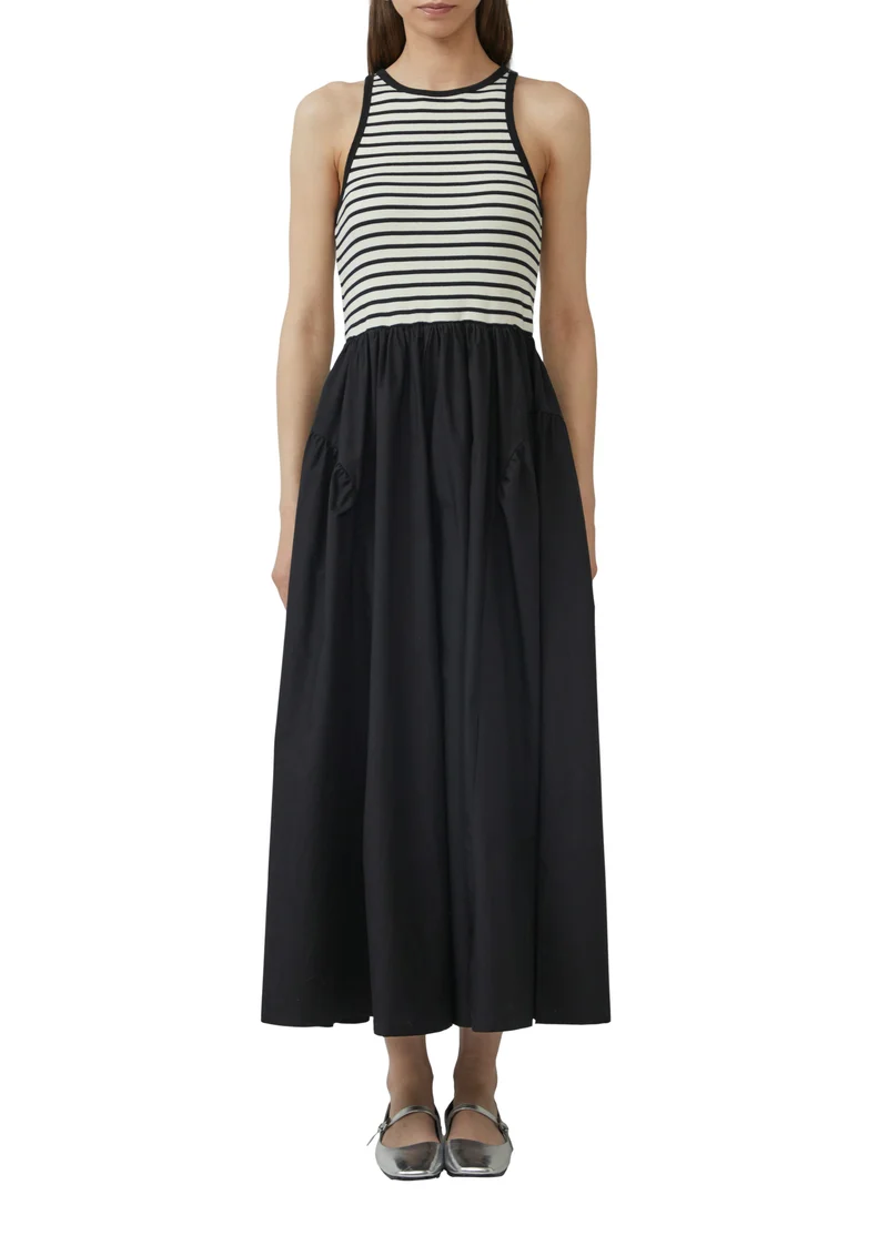 Tanktop-Kleid im Materialmix