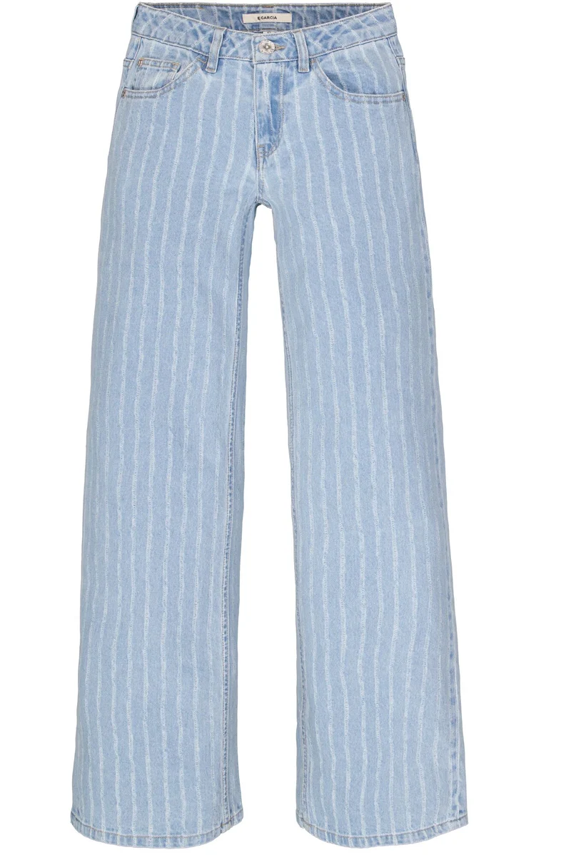 Weite Jeans mit Streifen